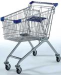 Four Wheels European Metal Shopping Trolley Cart With Baby Seat
