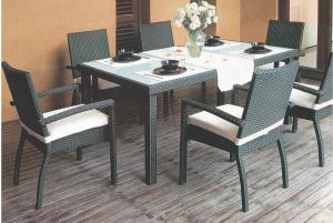 Quality YLX-RN-046 Black Rattan Chair with White Cushion wholesale