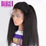 180% Density Human Hair Lace Frontal Wigs 10A Grade Brazilian Kinky Straight Wig
