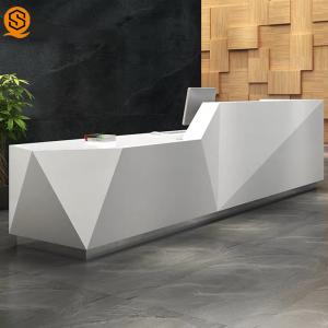 Quality Rhombus Artificial Stone Reception Desk wholesale