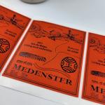 Orange custom leather stickers Embossed Texture Wine Bottle Label