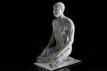 Modern Brushed Stainless Steel 316 Kneeling Man Statue