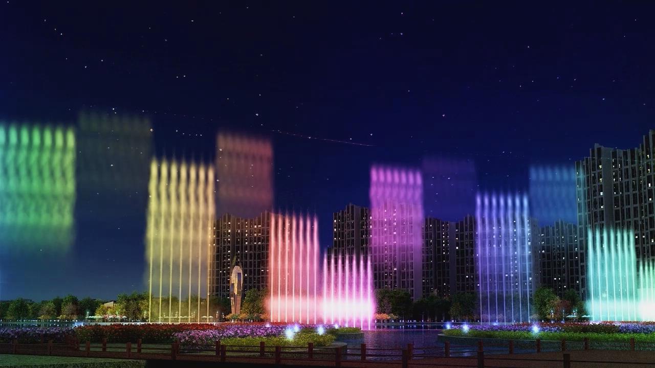 Multimedia floating shooting fountain