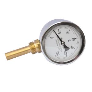Quality Bimetal Stem 120C 3'' 72mm Industrial Bimetal Thermometer 1/4 BSP Brass wholesale