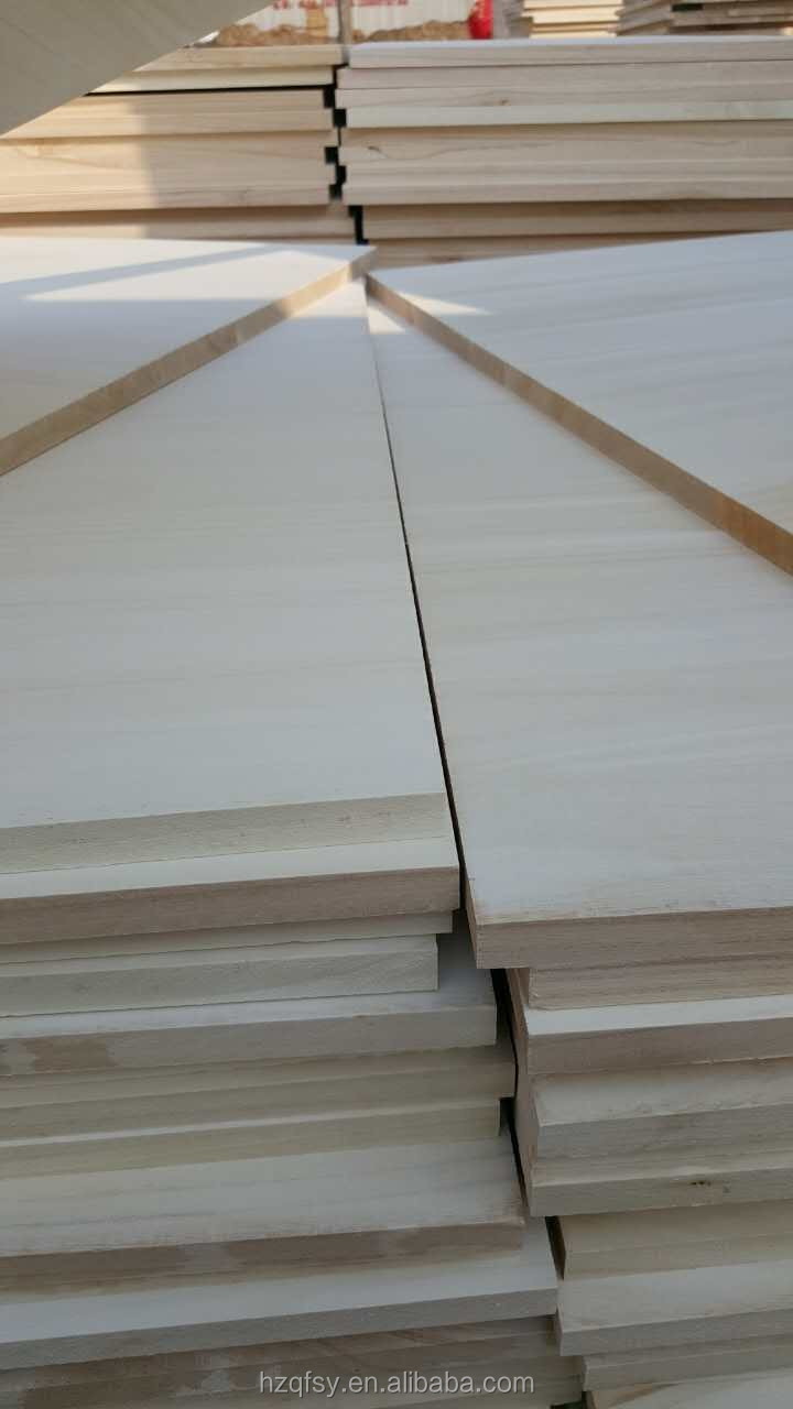 Customerized Size Paulownia Wood Finger Joint Board with Solid Wood in Natural Color