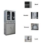 Glass Steel Door Office Filing Cabinets With Drawer