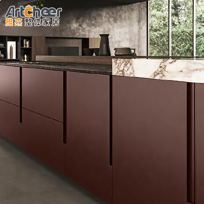 Customized Color and Durable Modern Kitchen Cabinet Furniture Set with Pull Down Basket