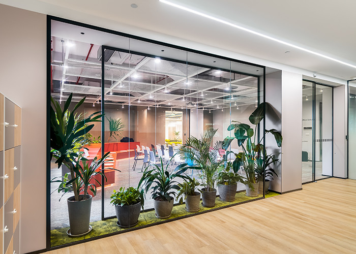 25*40mm Aluminum frame 12mm single glass partition wall full view cost-effective style high quality profile