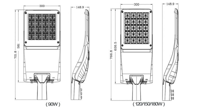 Low Light Decay Outdoor LED Street Lights 120W SMD Intelligent S4 Series IP66
