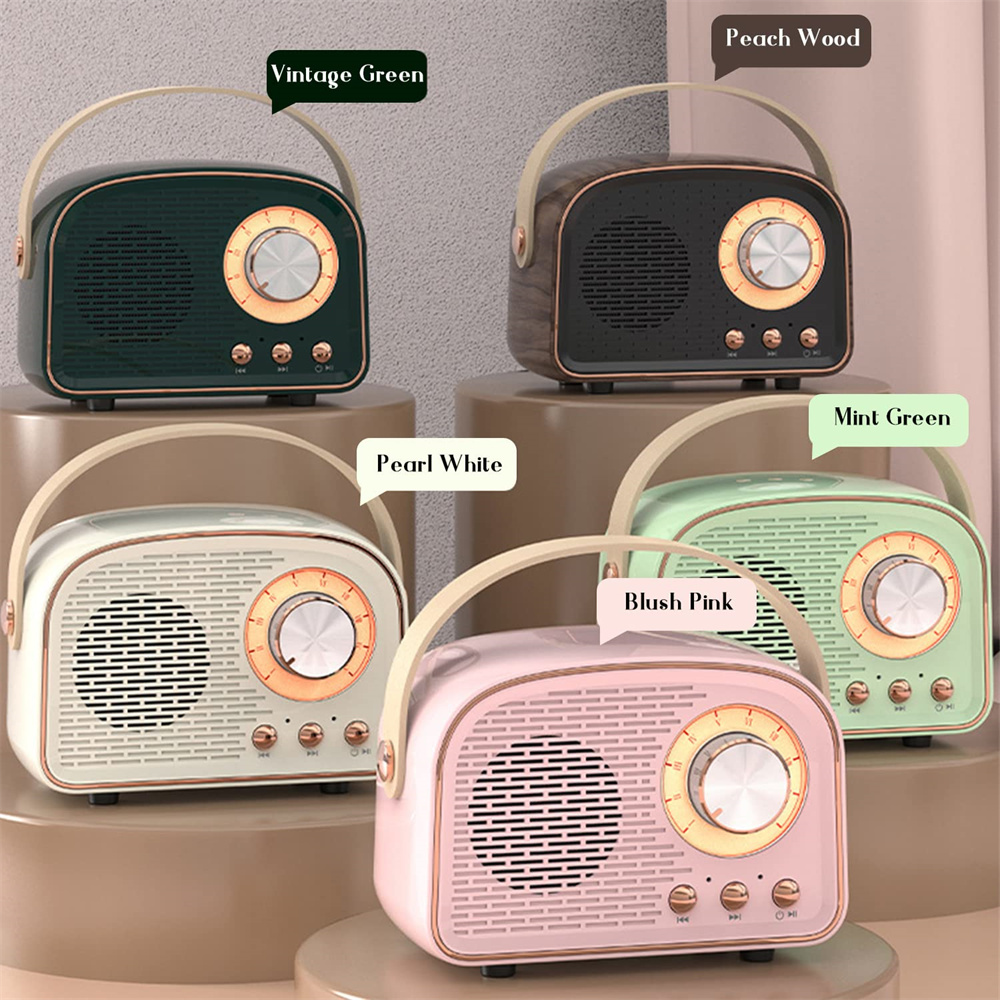 Portable Audio Player Hifi Stereo TF USB FM Radio Wireless Retro Blue tooth Speaker
