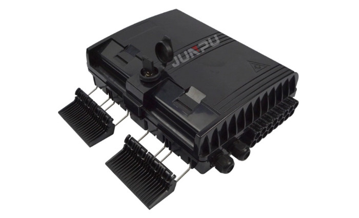 Black 16 Core Fiber Optic Cable Termination Box ABS 1X16 SC PLC Splitter