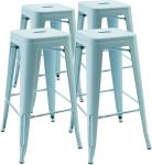 High Metal Stool Backless Industrial Bar Stools , Restaurant Stacking Chairs