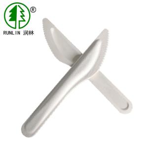 Quality Biodegradable Eco Friendly Bagasse Cutlery FDA White Disposable Safety Knife wholesale