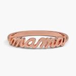 Classic 925 Sterling Silver14K Gold Highly Polished MAMA Women Rings In