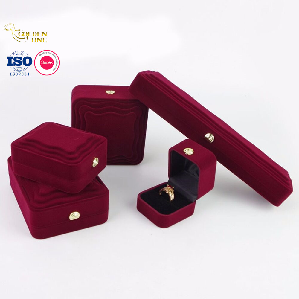 Gift Box Ring Custom Logo Pendant Bangle Bracelet Necklace Earring Jewellery Packaging Velvet Box