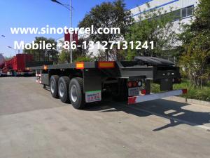 Quality 60T Semi Trailer 3 Axles Semi Flatbed Trailers Gray wholesale