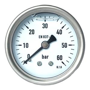 Quality Stainless Steel Back Mount Pressure Gauge 63mm Glycerin filled wholesale