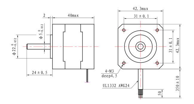 【42SHD4202】2 Phase 1.8 Degree NEMA 17 CNC Kit Stepper Motor 42*42*40mm for 3D Printer Accessories