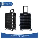 Deep Drawn Aluminum Cabin Luggage , Aluminum Travel Suitcase With Leather Strips