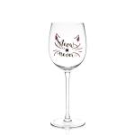 Novelty Applique Creative Festive Glass Cat Theme Wine Glass Gift