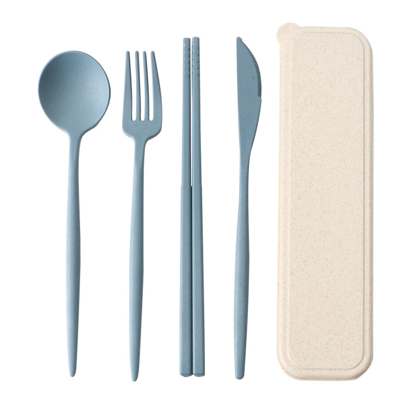 21*5.5cm OCPO Kitchen Flatware Sets Fork Spoon Knife Chopsticks Set With Case