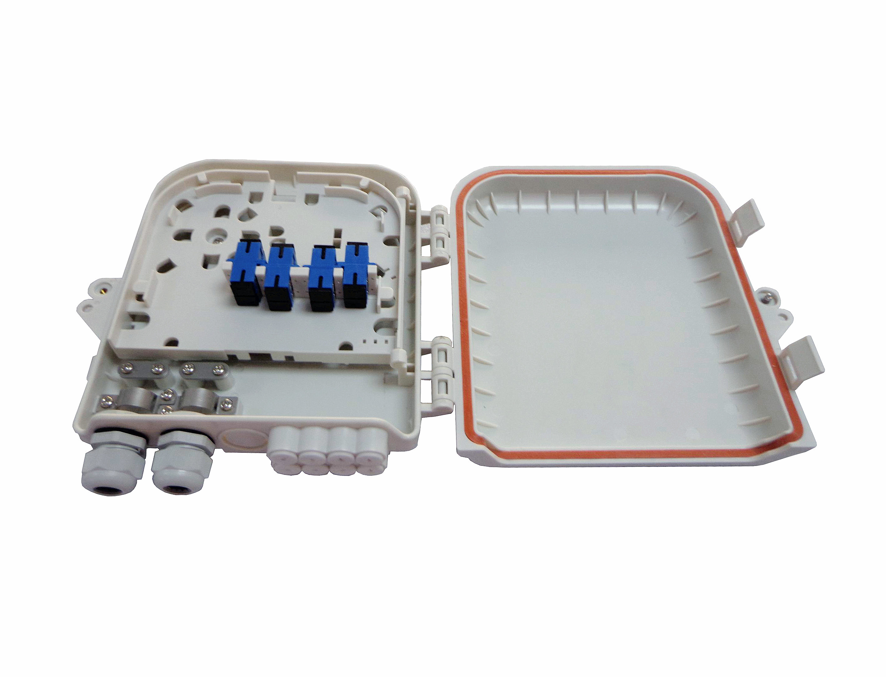 2x8 PLC IP65 Ftth Fiber Optic Termination Box With Lock