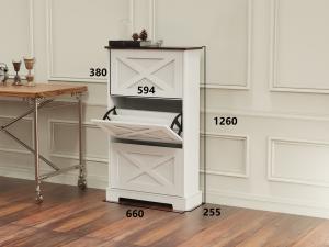 Quality White 3-bucket X Panel Shoe Cabinet for Entryway wholesale