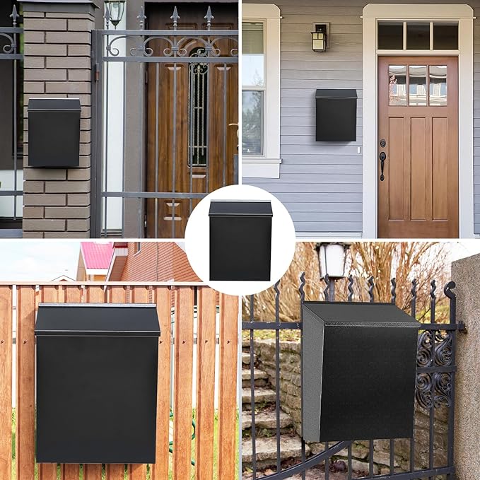 Black Wall Mount Mailbox Sleek Design and Durable Construction for Outdoor Spaces
