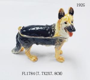 Quality China manufacture animal jewelry boxes cute labrador dog metal alloy trinket jewelry box wholesale