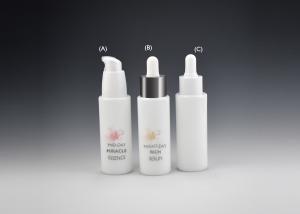 Quality BG-194Q-30, 1oz cylindrical opal white cosmetics glass bottle, opaque glass bottle for face serum, glass bottles factory wholesale