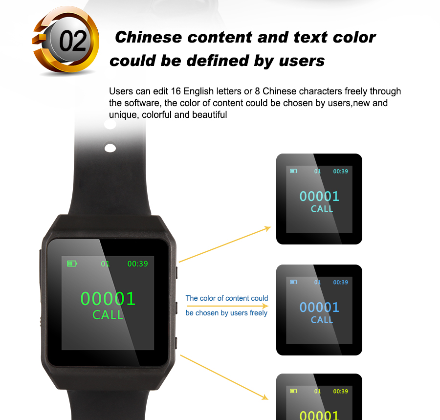 Fashionable direct charging portable wrist watch with super long standby time and colorful display