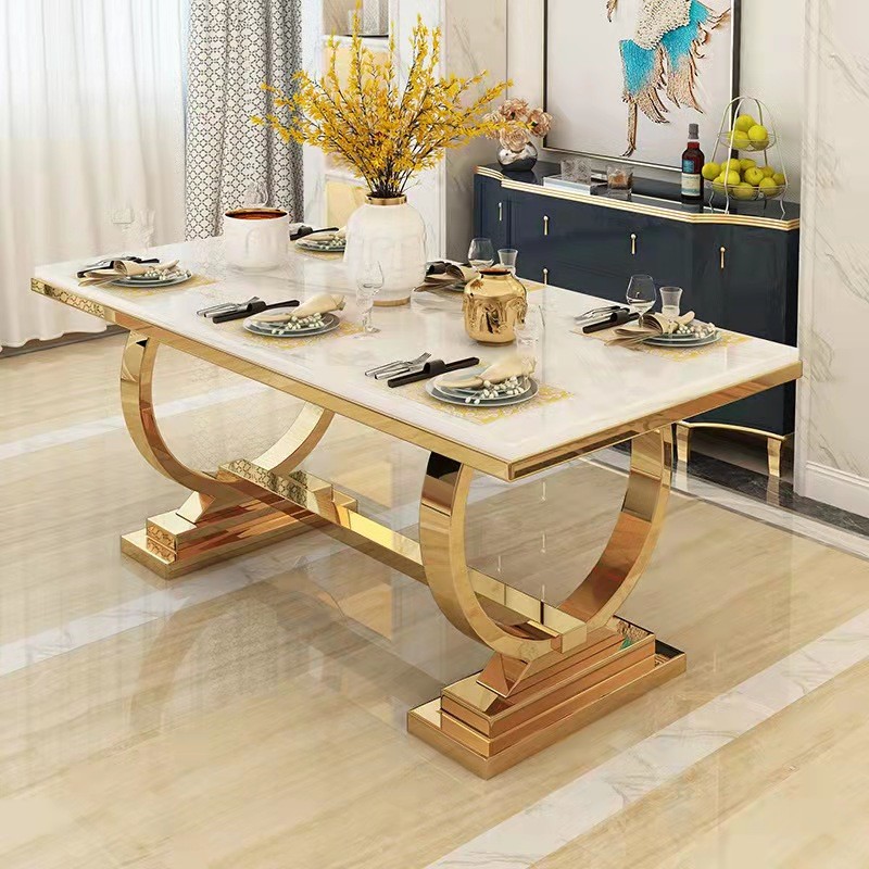 Modern Minimalist Stainless Steel Mesh Square Dining Room Table