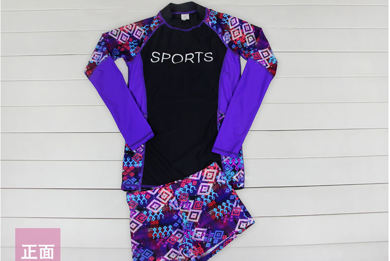 2019 UV Protection Swimming suit for women long sleeve and legs swimwear shorts pants set beach surf clothes swimsuit