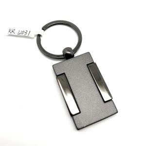 Quality MOQ 500 Black Gun color Metal Keychain Holder with Customized Logo for wholesale