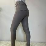 Gray Four Way Stretch Women Equestrian Breeches Full Silicone With Pocket