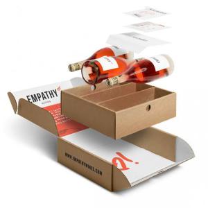 Quality Recyclable Wine Bottle Cardboard Shipping Boxes Insert Kraft Paper Mailer Packing wholesale