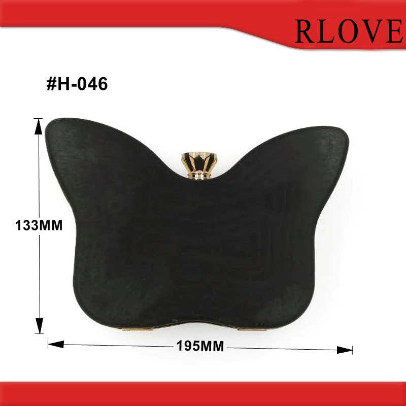 Custom butterfly shape bag hardware gold color metal box clutch frame
