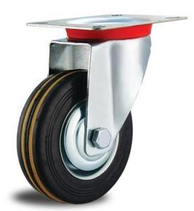 Quality 4'' Rubber Wheel For Trolley Cart Casters Industrial Caster Wheels wholesale