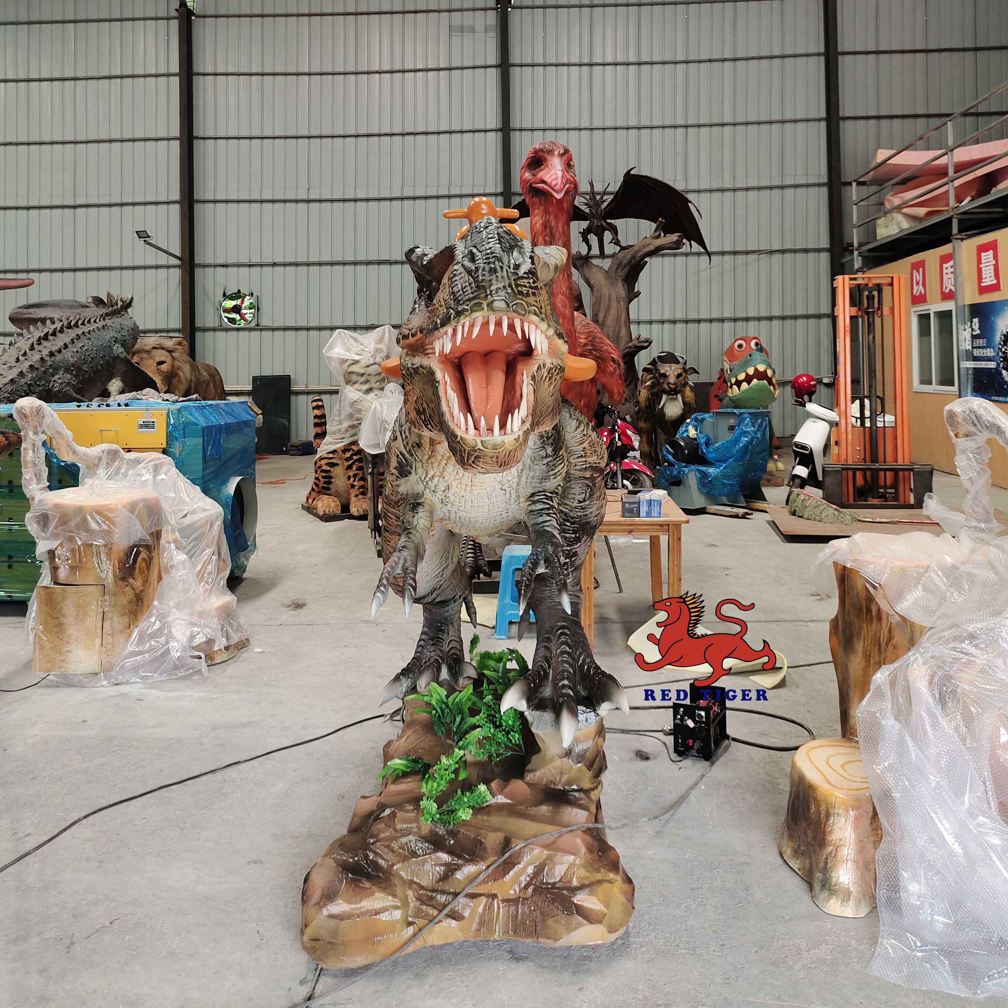 Theme Park Dinosaur Park Rides , Artificial Walking Dinosaur Rides