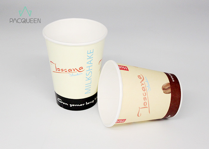 PLA Lined Custom Disposable Paper Cups With White / Black CPLA Lids