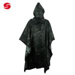 Outdoor Polyester Military Rain Coat with PU Coating