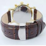 High quality Stainless steel fashion watch with geniune leather strap