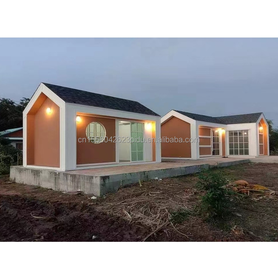 Quick Build Container Material Homes for Resort Vacations and Farmhouses Three Bedrooms Wall 50/75/100mm Wave Sandwich Panel