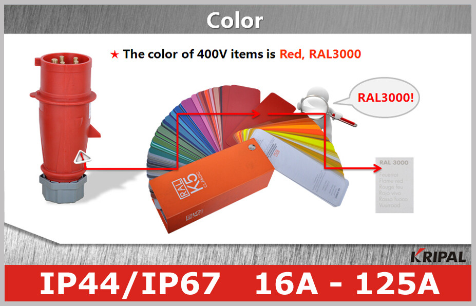 Outdoor Red 100 Amp Pin And Sleeve Connector with Single Phase Inverter