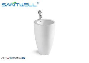 Quality Ceramic one piece Bathroom Pedestal Basins diamond shape SWC2241 wholesale