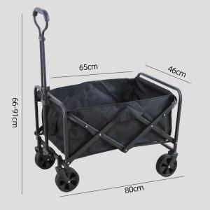 Quality Rubber Wheels Folding Wagon Multipurpose Collapsible Hand Truck Black wholesale