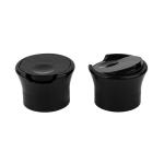 Plastic Press Type Disc Top Cover Black 24/410 Flip Top Caps For Cosmetic