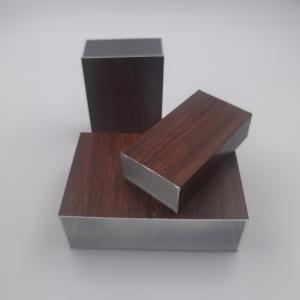 Quality Wood Grain Aluminium Tube Profiles Extruded Aluminum Rectangular Tubing wholesale