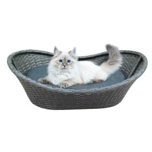 Quality Wicker Basket Dog Bed Brown Bath Tub Plastic Rattan Woven Cat Bed House Wooden Foot Pet Pet Cage wholesale