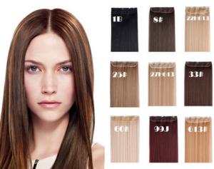 Quality Dark Brown Long Synthetic Hair Extensions Silky Straight Hair Weave wholesale